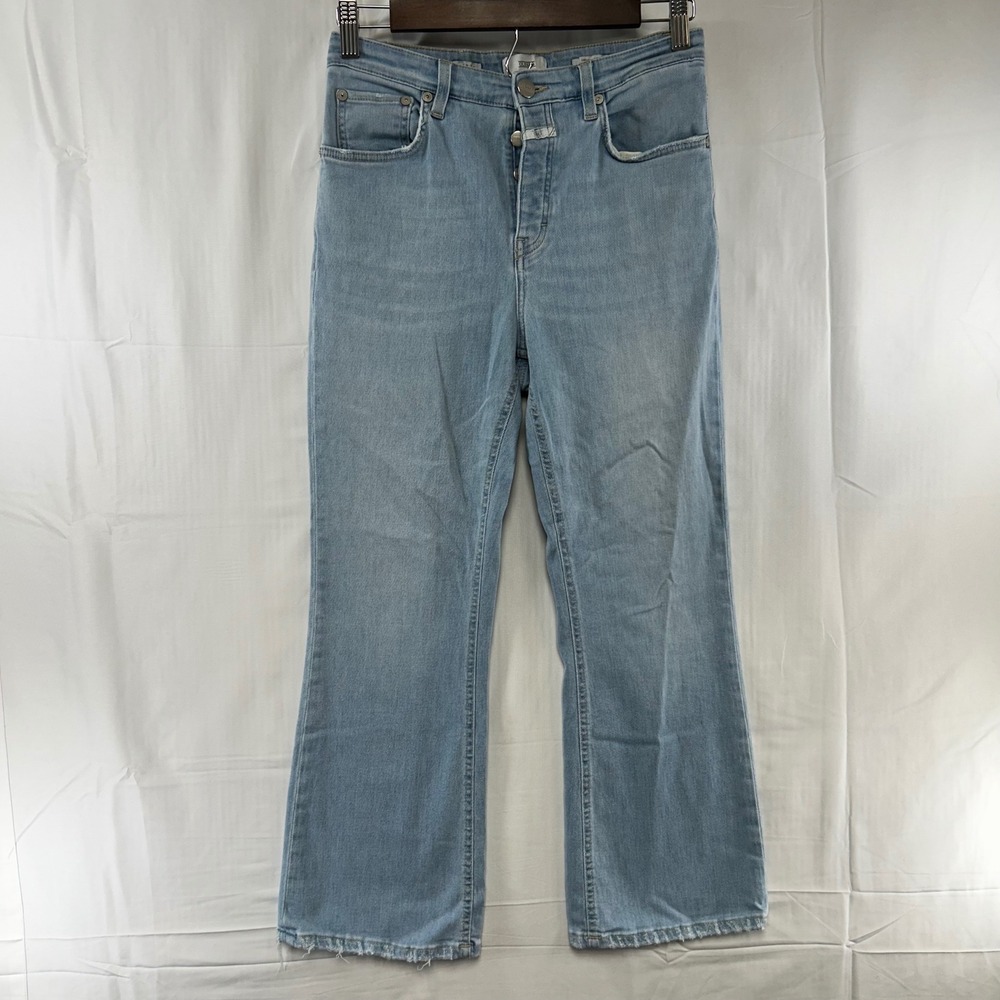 Closed Hi-Sun Jeans Womens 27 Light Blue High Rise Flare Italian Denim C91606